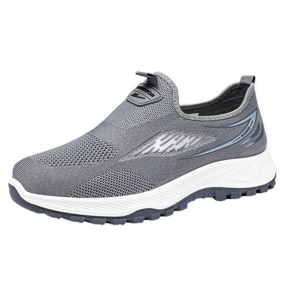 Huili Men's Shoes 2025 Spring New Dad Shoes Hollow Breathable Mesh Shoes Thick Sole Non-slip Casual Shoes Soft Sole