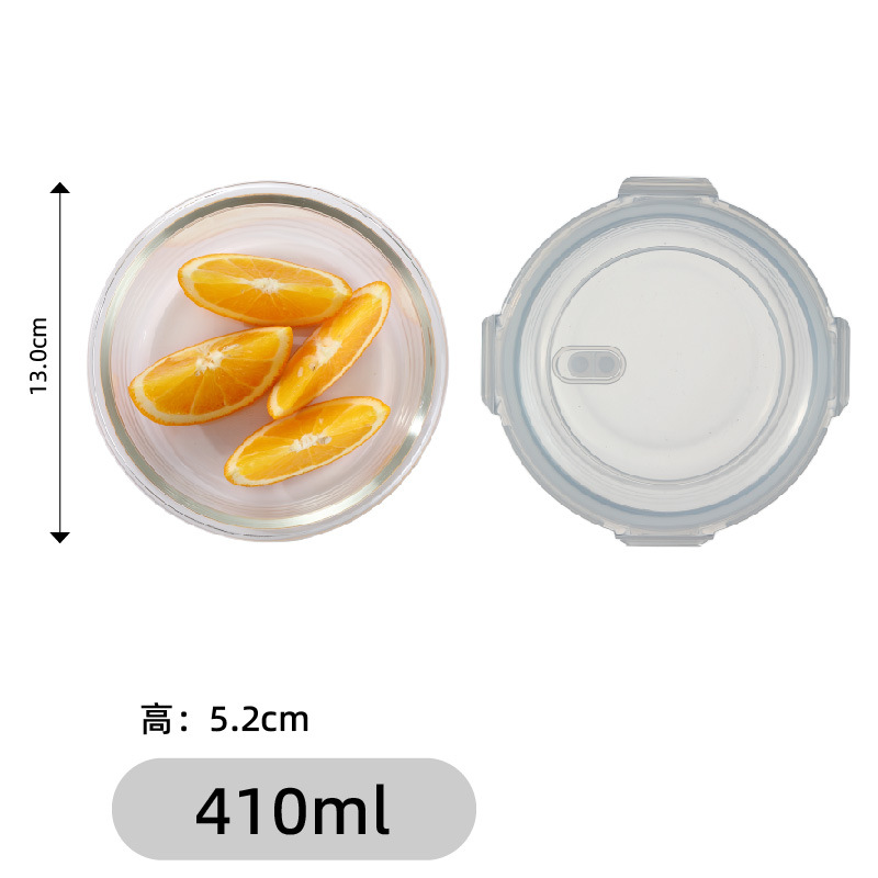 Caja de almacenamiento de vidrio de grado alimenticio, alta borosilicona, caja de almuerzo de vidrio resistente a altas temperaturas, oficina con artefacto de la comida, calentamiento por microondas
