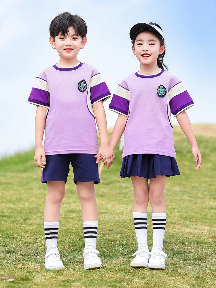 Uniform for students, summer set, children's sports short sleeve T-shirt for kindergarten 3