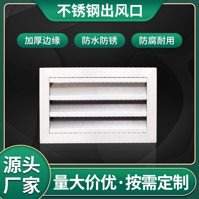 佛山工厂现货批发风机排风设备可开回风口不锈钢防雨百叶