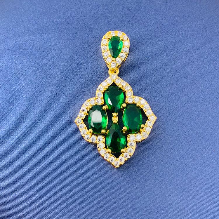 2022 nuevo trébol giratorio simple cien colgante fuente joyería fábrica al por mayor directa sin cadena