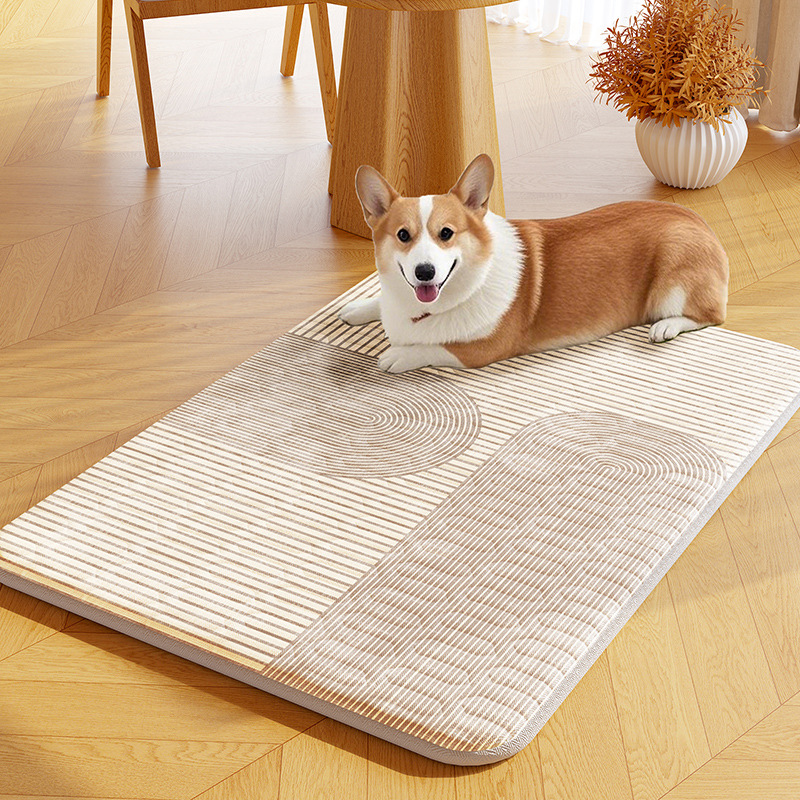 Alfombrilla de hielo para mascotas de verano, alfombrilla para perros, seda de hielo lavable a máquina, alfombrilla para dormir para perros y gatos