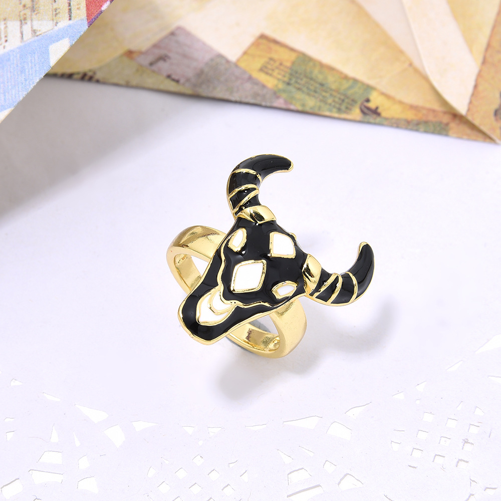 Unisex Gender Enamel, Plating Design 1 Piece Hip-hop Animal Copper Enamel Plating Open Ring