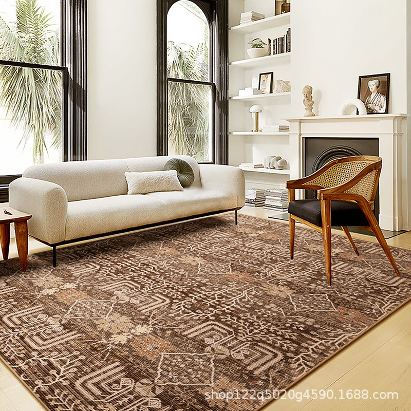 Dark minimalistic Japanese carpet for living room