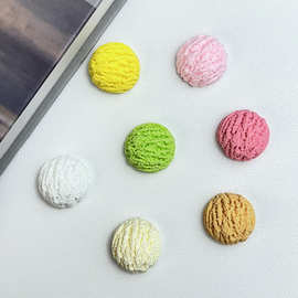 彩色半片冰淇淋球树脂配件 diy奶油胶手机壳冰箱发绳发夹手工贴片