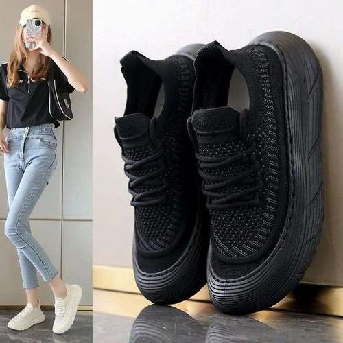 Stomping black work shoes for women, soft sole, doesn't tire feet, kitchen anti-slip, KFC summer breathable, size 34 sports shoes