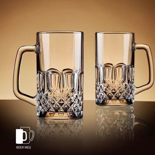 Taza de cerveza de 500ml taza de cerveza de bar comercial taza de agua de gran capacidad de espesamiento con taza de vidrio doméstica