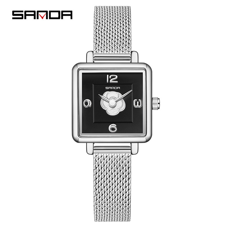 메쉬 벨트 실버 및 블랙