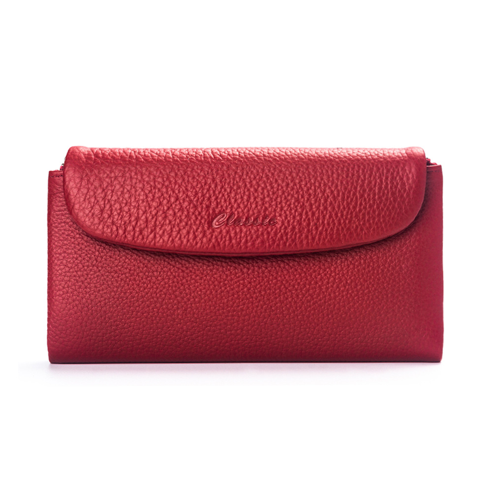Cross-Border Long Genuine Leather Wallet Top Grain Cowhide Women's Luxury Glossy Clutch New Long Wallet For Women - Thumbnail 6