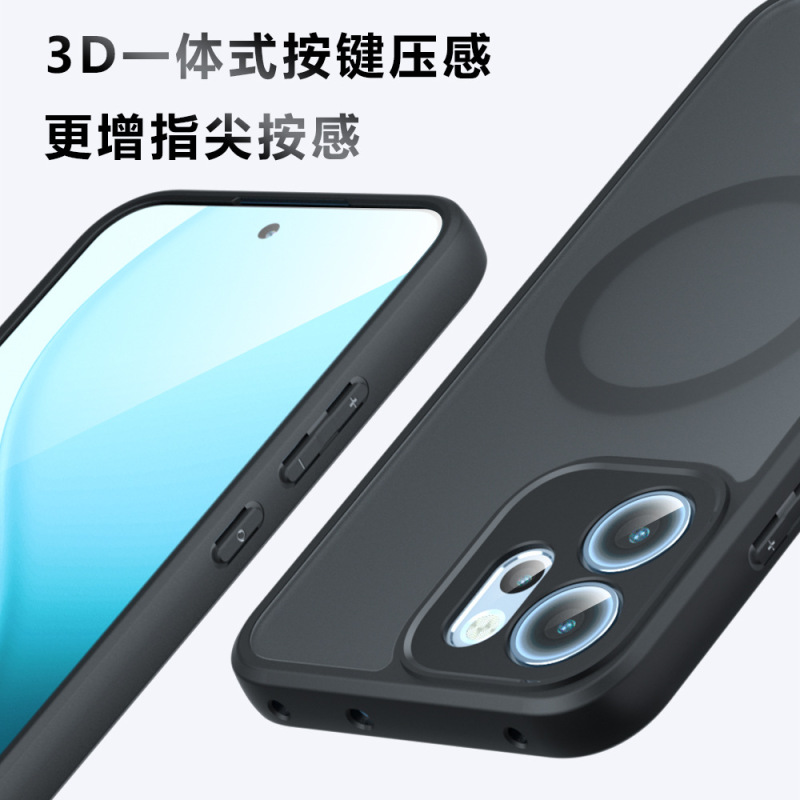 适用OPPOReno14F磁吸手机壳奇甲Reno13F气囊防摔磨砂Reno14手机壳|undefined