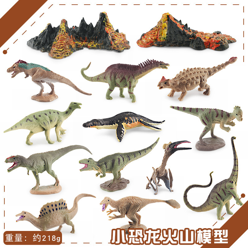 Transfronteriza exportación mini simulación Jurásico dinosaurio volcán 12 traje de escritorio estática modelo Decoración Juguetes