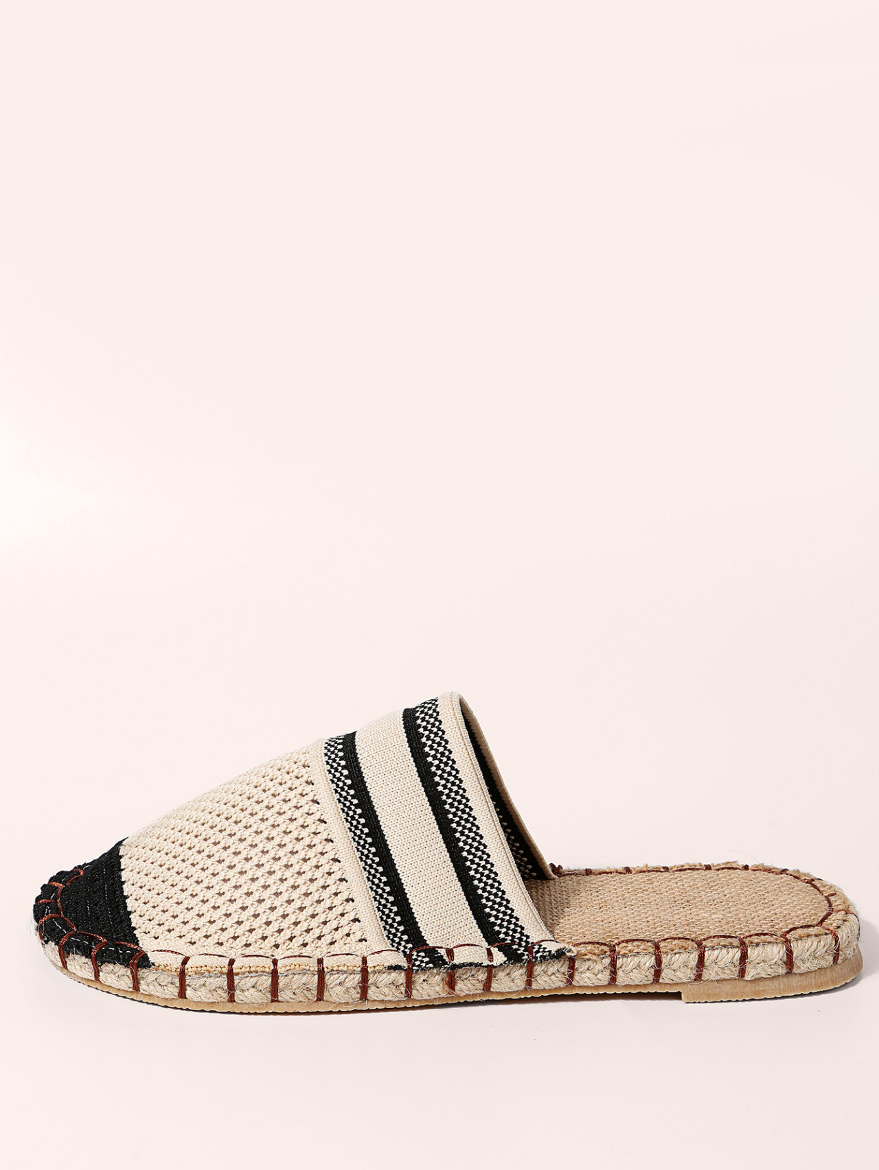 casual round toe woven toe cap flat slippers NSYBJ131936