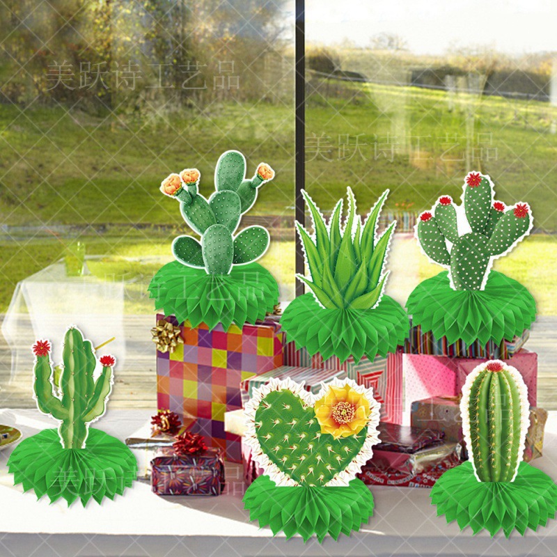 Transfronteriza nueva decoración de fiesta de verano hawaiana decoración de escritorio decoración de fiesta de verano diseño de escena decoración de panal