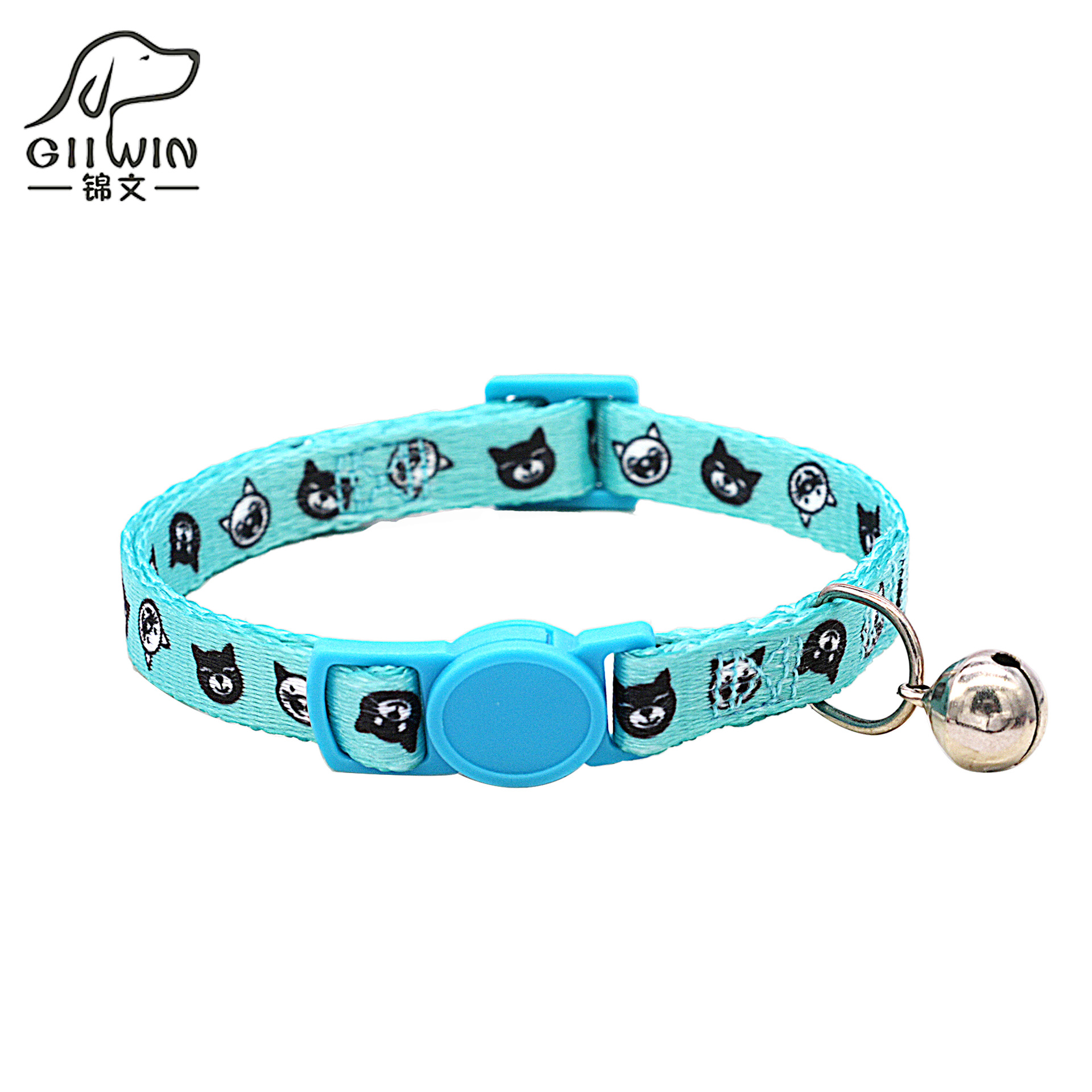 호수 파란색 흑백 고양이 머리