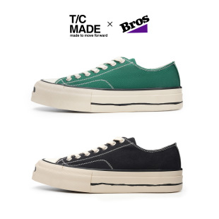 TCMADE × BROSHOOD joint name Li Cansen with open mouth smile low side vulcanized canvas shoes thick bottom casual