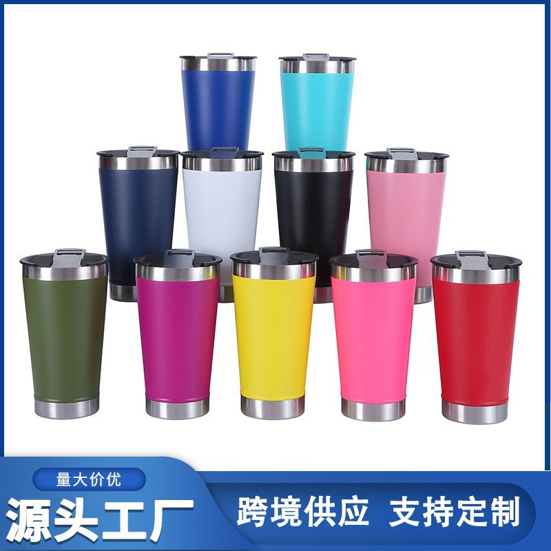 국경 간 직접 공급 304 스테인레스 스틸 맥주 컵 대용량 단열 및 냉각 아이스 컵 병따개 자동차 컵 도매
