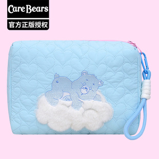 Genuine Cartoon Love Bear carebears Rainbow Bear Quilted Embroidery Clutch Bag Storage Bag Cosmetic Bag Pencil Bag