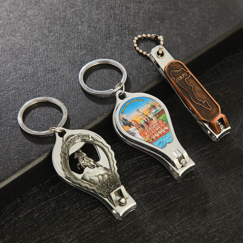 Multifunctional Nail Clippers with Custom Patterns, Corporate Gifts, Advertising Printing, Creative Embossed Keychain Logo Tags