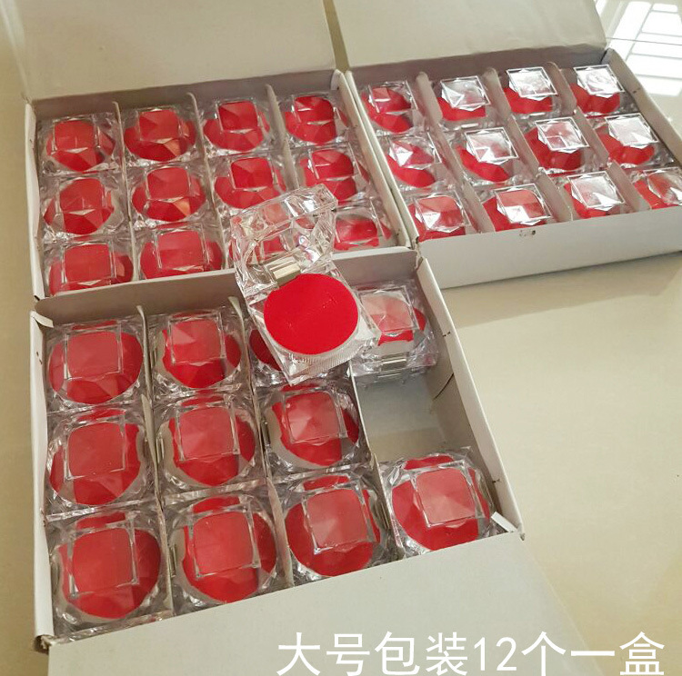 四方透明水晶戒指盒收纳珠宝盒小饰品礼品包装盒耳钉盒展示架批发