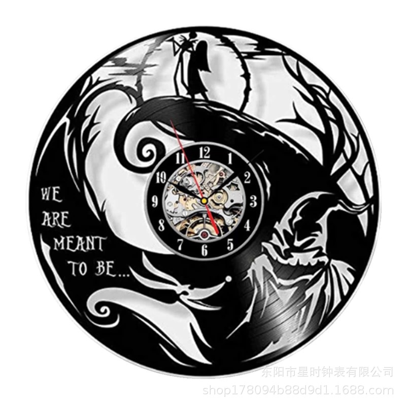 Reloj de pared grabado de vinilo personalizado Retro decoración de la sala de estar arte de pared reloj antiguo reloj de casa