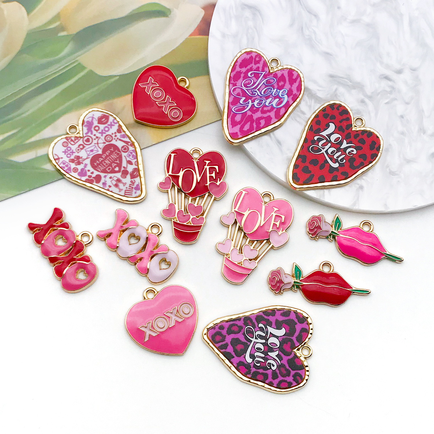 Valentine'S Day Festival 1 Piece 13*30mm 15x25mm 31x24mm Zinc Alloy XOXO Letter Heart Shape Pendant