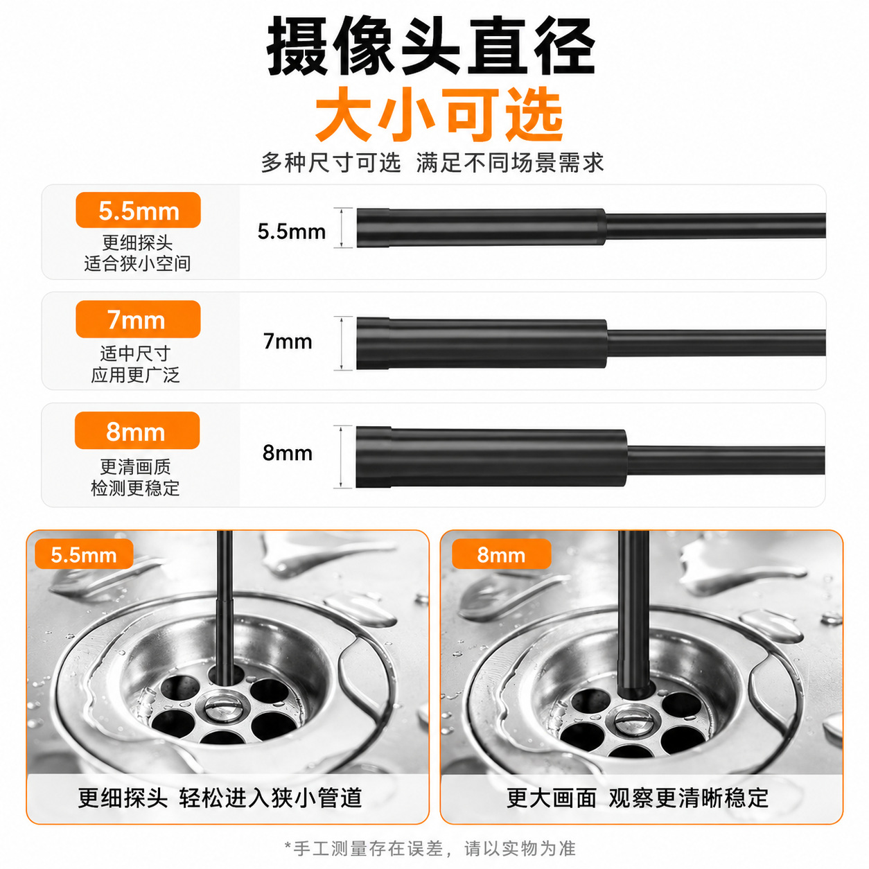 Type-C工业内窥镜空调管道维修高清探测摄像头可弯折探头拍照录像