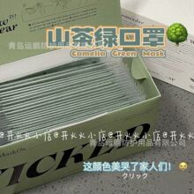 莫兰迪山茶绿口罩ins高颜值非医用级成人防护防尘时尚潮流网红女