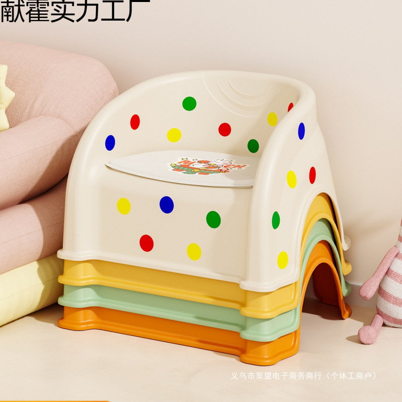 Infant Plastic Small Stool, Children's Screaming Chair, Thickened Baby Backrest Chair, Dining Chair, Learning Chair, Non-Slip Bath Stool
