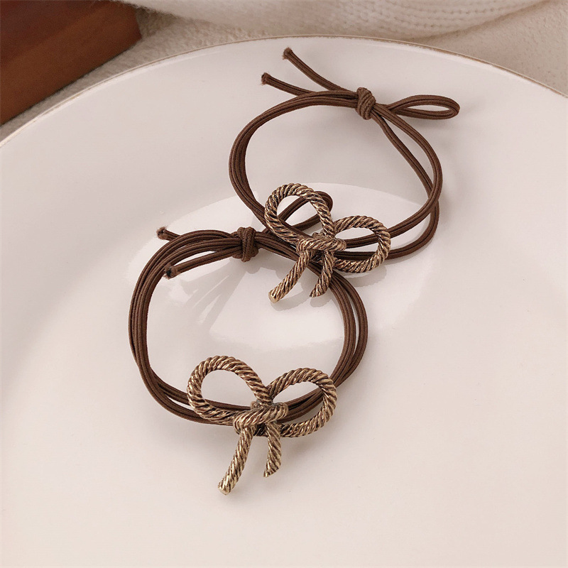 Perezoso lazo para el cabello, lazo para el cabello, aleación, retro, sentido de la moda, cuerda para el cabello coreana, cuerda para el cabello, banda de goma femenina