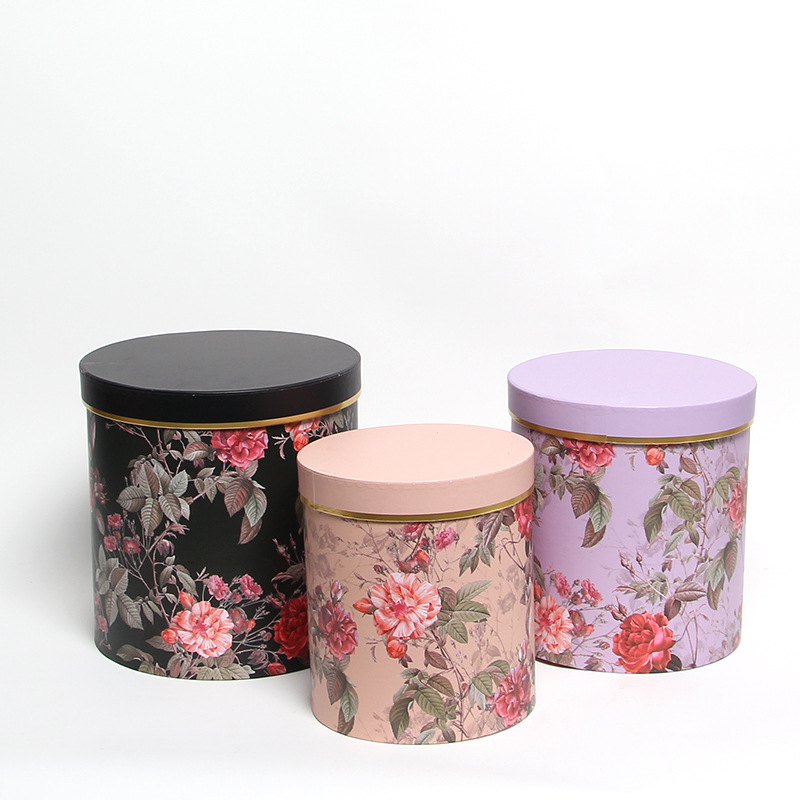 森系欧式复古鲜花抱抱桶圆形礼品包装盒圆筒花盒伴手礼喜糖包装桶