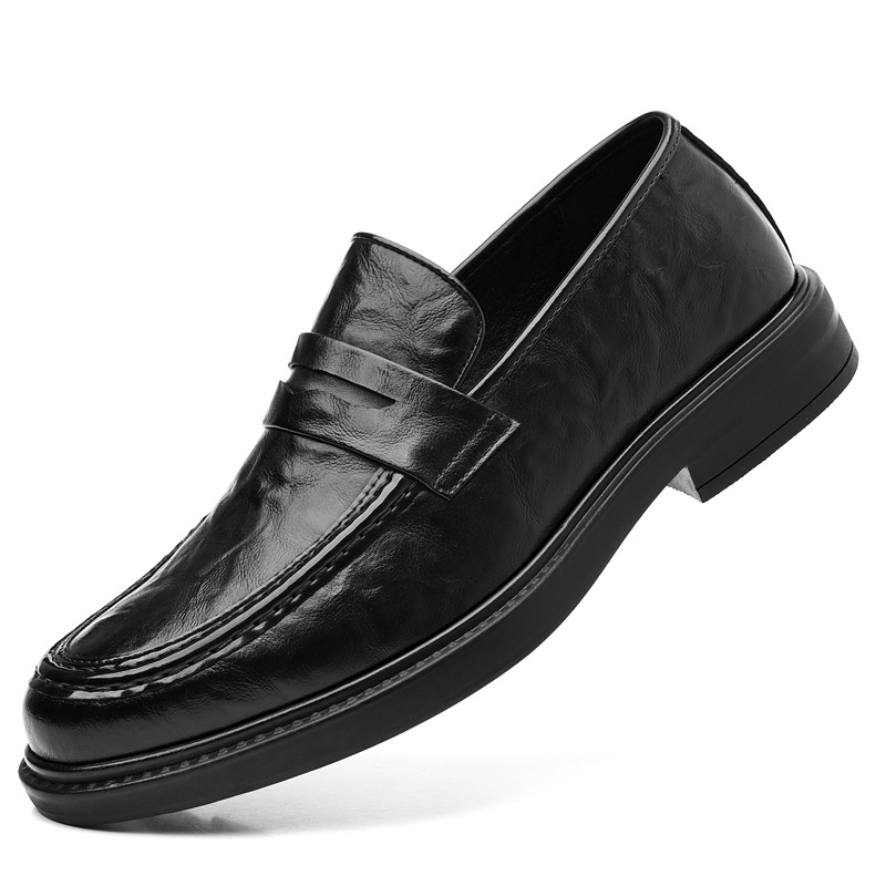 Men's 6cm Height Increasing Slip-On Leather Loafers Casual Shoes_vogvips.com