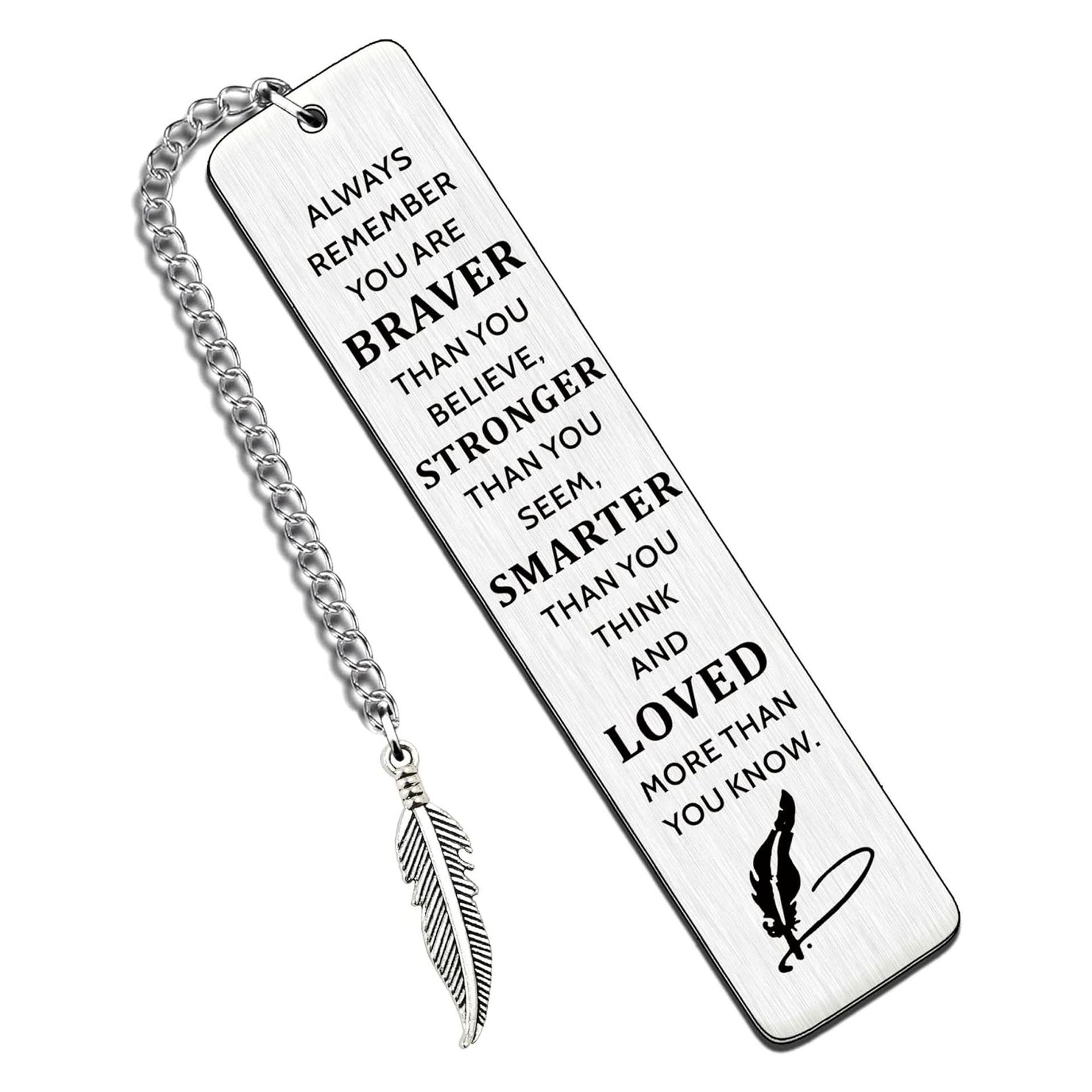 Marcadores de acero inoxidable europeos y americanos Regalos de la temporada de graduación Grabado con láser Gracias Regalos del día del maestro Libro Marcadores de metal