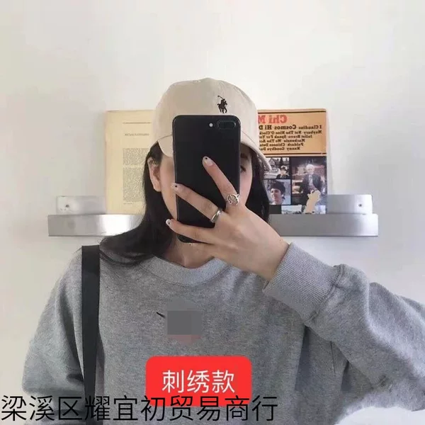 Embroidered Sweatshirt Autumn and Winter Pure Cotton Round Neck Loose Same Style Sports Long-Sleeved Trendy Brand Male and Female Student Small Hook Jacket Top