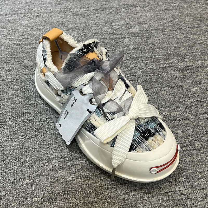 开口笑2.0大头帆布鞋女 牛仔蓝蝴蝶结情侣增高休闲板鞋男笑脸鞋潮|undefined