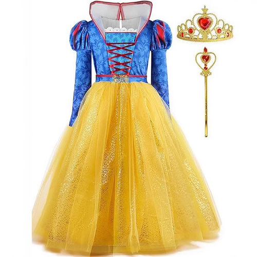 New COS Snow White Character Long Dress Children's Costume Stage Performance Dress