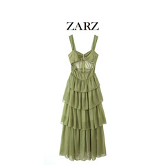 ZARZ 自家製ヨーロッパとアメリカンスタイルの新しい女性のファッショナブルな金属ファスナー装飾ケーキドレス