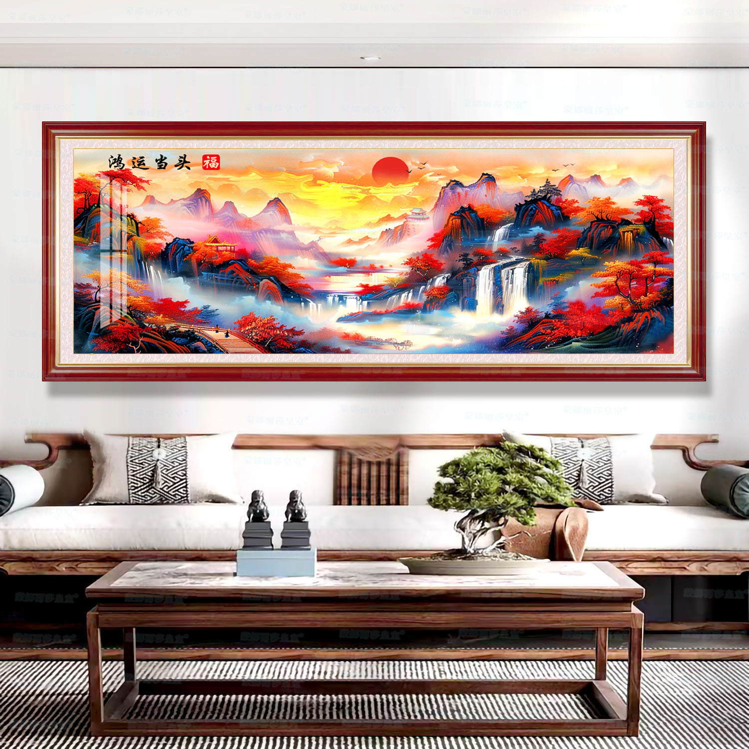 Mona Lisa Real Crucifixion Fate de la montaña y el río edición clásica gran colección de pintura decorativa bordada a mano