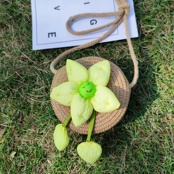 Garden brown smiley lotus 12cm small round bag
