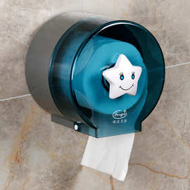 WUQA峰洁防水小卷纸巾盒卫生间厕所纸巾架透明可爱卷纸盒免打孔纸
