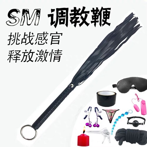 Adult products sm leather long handle whip, fun training dog slave torture tool, stimulation alternative toy, fun whip