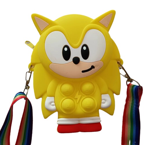 Cross-border new style rat exterminator bag hedgehog cartoon sonic silicone zero wallet fashion children's stress relief bag 