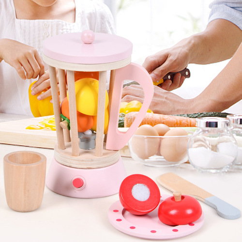 Play house wooden kitchen life home appliances toys children's simulation oven bread machine juicer Qieqiele kitchen utensils