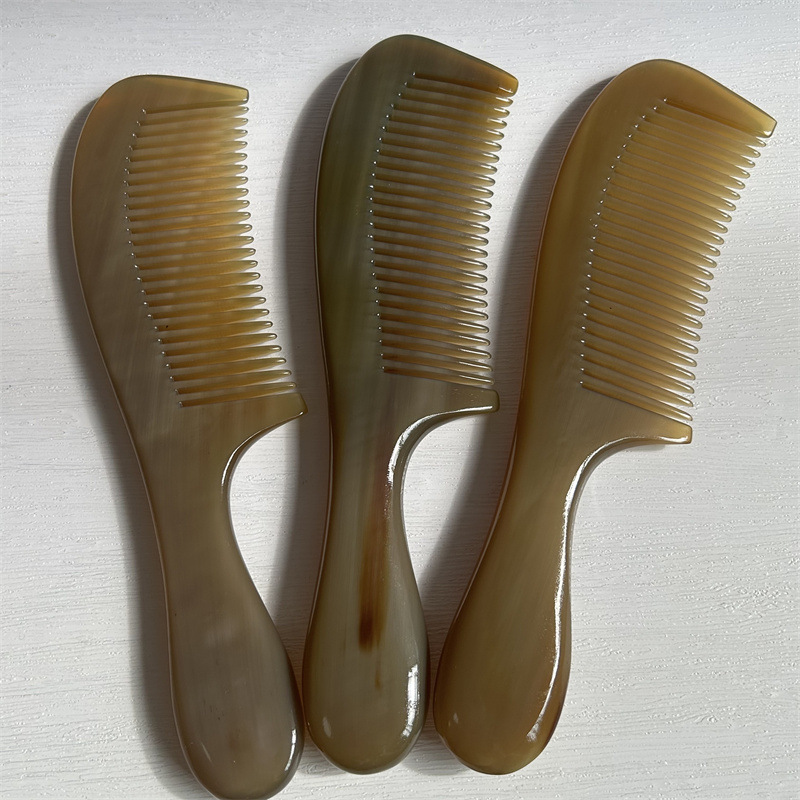 Large Thick Yak Horn Comb Hair Styling Meridian Head Massage Comb with Handle Gift Box key features