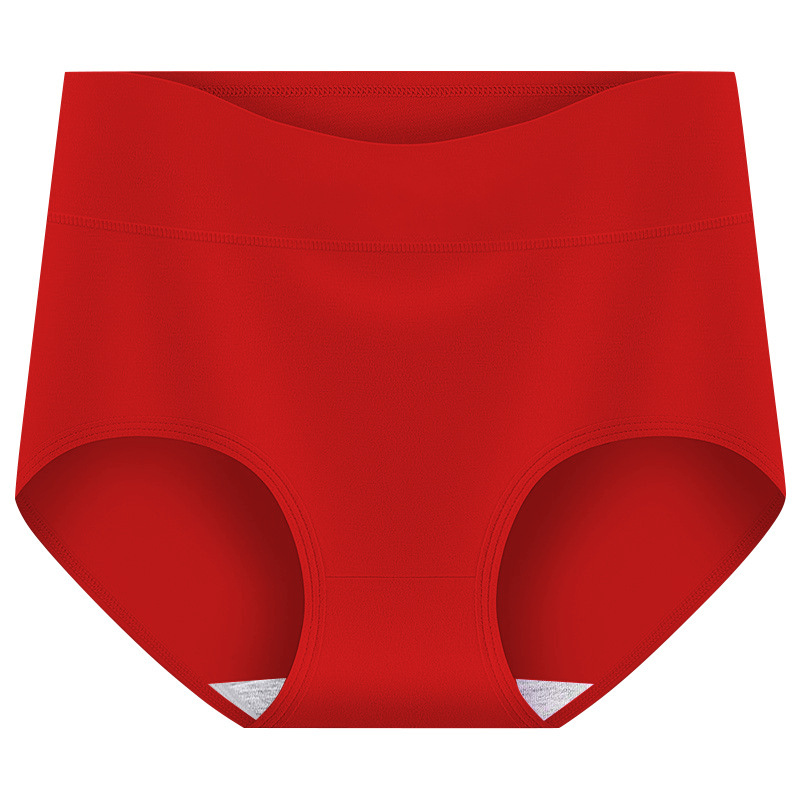 007 Mid-waist Benmingnian Underwear Women's Big Red Pure Cotton Antibacterial Crotch Sexy Underwear Lace Underwear Wedding Three