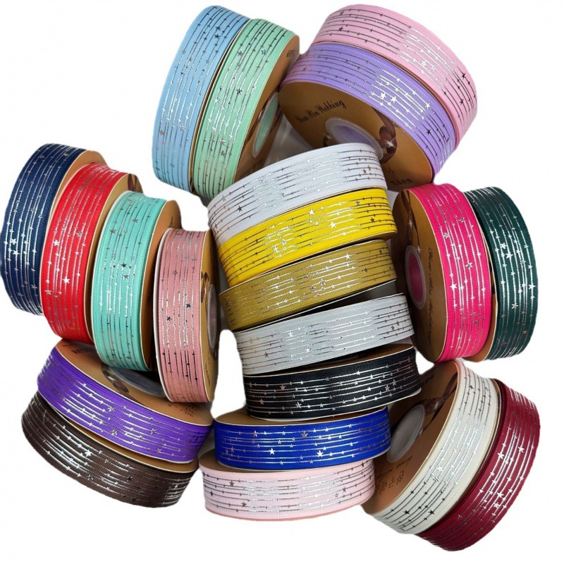 Explosiones transfronterizas estrellas de fijación en caliente galvanizado DIY arco de regalo de fiestas decoración cinta accesorios de ropa