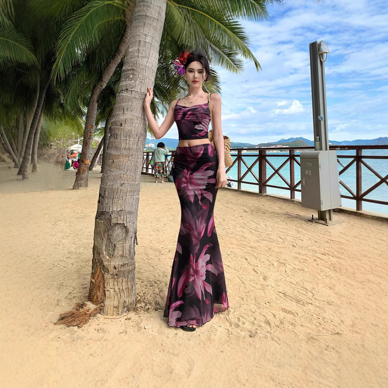 2025 Cross-Border Pure Lust Sexy Girl Style Sexy Suspender Short Skirt Summer Slim Waist Slimming Elegant Backless Dress