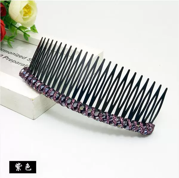 6#Crystal Insert Comb-Purple