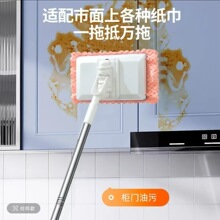 洗脸平板免手拖把家用夹布清洁面巾自动二次利用静电懒人平板拖把
