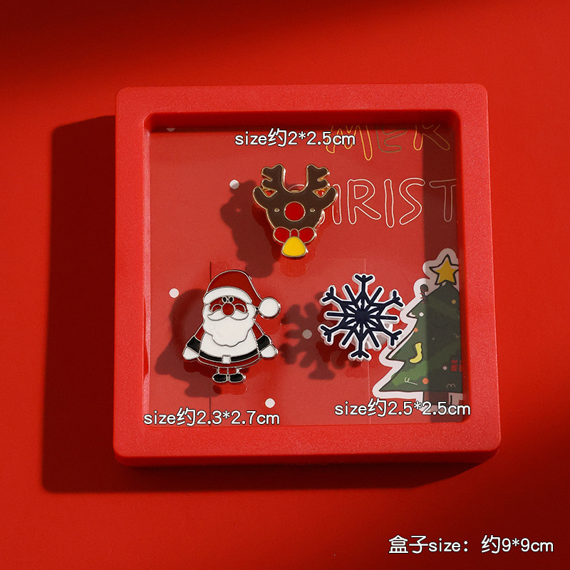 Navidad adorable broche hermosa caja de regalo insignia joyería pectoral pin alce Yiwu productos al por mayor