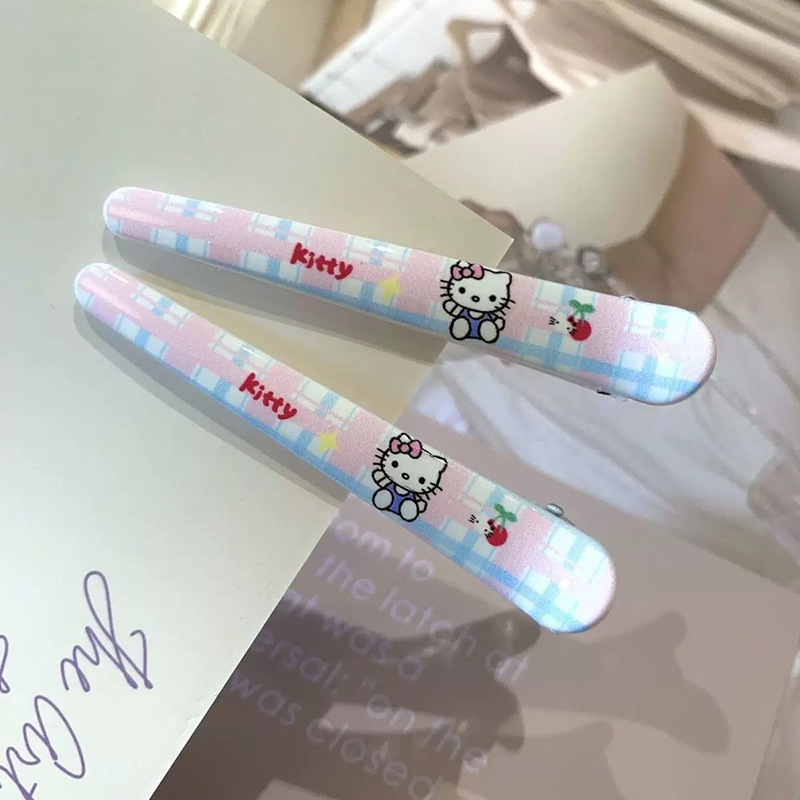 kt猫发夹三丽鸥鸭嘴夹萌趣卡通印花头饰可爱少女心蓬松刘海碎发夹|undefined